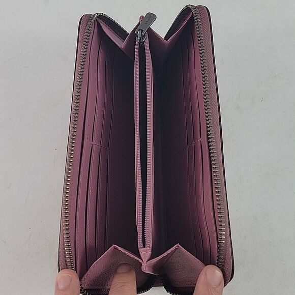 Coach Outlet Pink Pebbled Leather Women's Wristlet - Picture 7 of 9